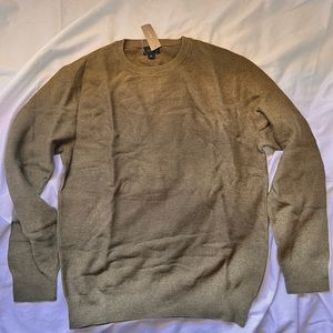 NWT JCrew Men’s Cotton Crewneck Sweater in Garter Stitch Moss Green M